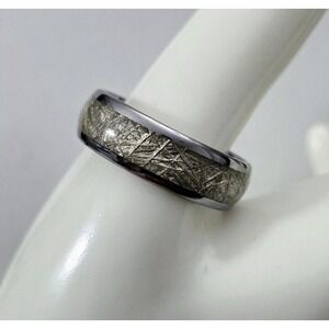 Meteorite Ring Engagement Wedding Tungsten Carbide Men's Band Size 13.75‎